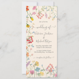 デリケートなワイルドフラワーフローラ庭園の結婚式 招待状