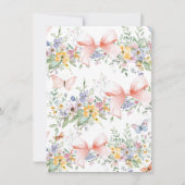 デリケートなワイルドフラワーベビーシャワー 招待状 (裏面)