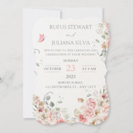 デリケートなヴィンテージフローラ結婚式招待状