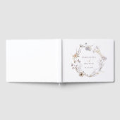 デリケートな乾燥した花結婚リース ゲストブック (全面)