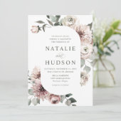 デリケートな冬のフローラ結婚フレーム 招待状 (スタンド正面)