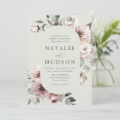 デリケートな冬のフローラ結婚フレーム 招待状 (スタンド正面)