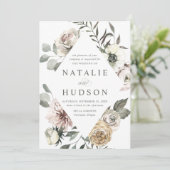 デリケートな冬のフローラ結婚フレーム 招待状 (スタンド正面)