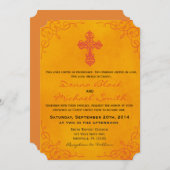 デリケートな十字宗教結婚式招待状 招待状 (正面/裏面)