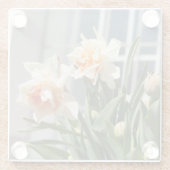 デリケートな可愛い水仙春 ガラスコースター (裏面)