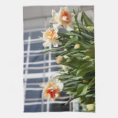 デリケートな可愛い水仙春 キッチンタオル (縦)