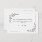 デリケートな手-フローラ描悔やみや弔慰サンキューカード 招待状 (正面/裏面)