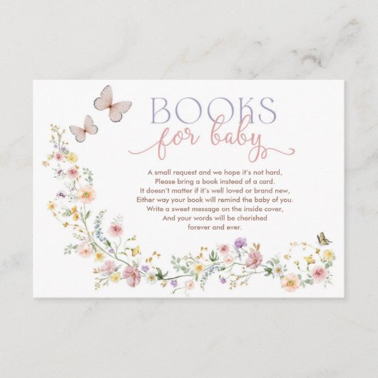 デリケートな春の山花の本のためのベビーガール エンクロージャーカード (正面)