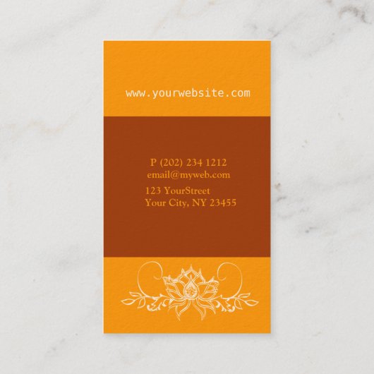 デリケートな柔らかいボホ白いインディアン蓮の花はっきりした 名刺 (裏面)