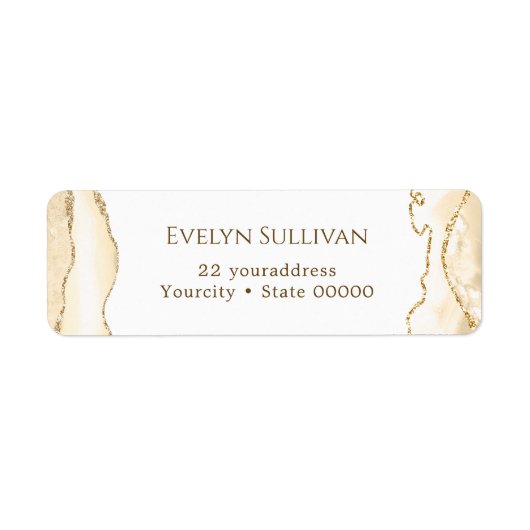 デリケートな桃の瑪瑙差出人住所ラベル ラベル (正面)