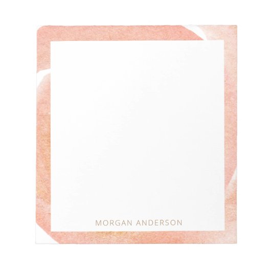 デリケートな桃フローラモノグラム ノートパッド (正面)