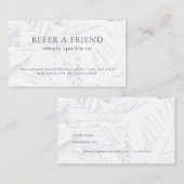 デリケートな梅と白の椰子の葉プリント 紹介カード (正面/裏面)