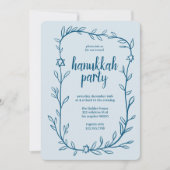 デリケートな植物学ハヌカーパーティースター・オブ・デイビッド 招待状 (正面)