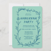 デリケートな植物学ハヌカーパーティースター・オブ・デイビッド 招待状 (正面)