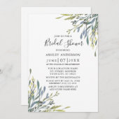 デリケートな水の色の緑ブライダルシャワー 招待状 (正面/裏面)