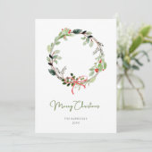 デリケートな水の色クリスマスリース シーズンカード (スタンド正面)