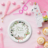 デリケートな水の色クリスマスリース ペーパープレート (パーティー)