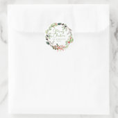 デリケートな水の色クリスマスリース ラウンドシール (バッグ)