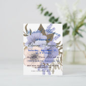 デリケートな水の色ラベンダーアネモンブライダルシャワー ポストカード (スタンド正面)