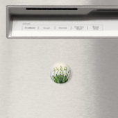 デリケートな白スノードロップの花 春の開花 マグネット (インサイチュ (食洗機))