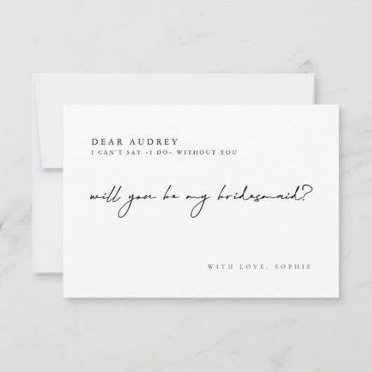 デリケートな私の花嫁の提案カード 招待状 (裏面)