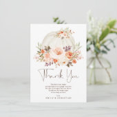 デリケートな秋のカボチャ秋フローラベビーシャワー サンキューカード (スタンド正面)