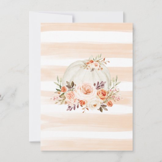 デリケートな秋のカボチャ秋フローラベビーシャワー サンキューカード (裏面)