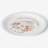 デリケートな秋秋のフローラカボチャのベビーシャワー ペーパープレート (アングル)