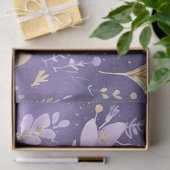 デリケートな紫の金ゴールドフローラハートの分離 薄葉紙 (ギフト)