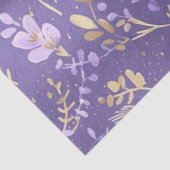 デリケートな紫の金ゴールドフローラハートの分離 薄葉紙 (詳細)