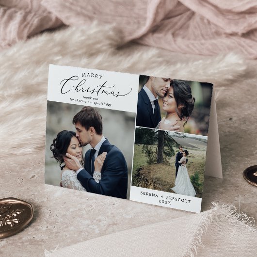 デリケートな結婚クリスマスの折り返し結婚休日 サンキューカード