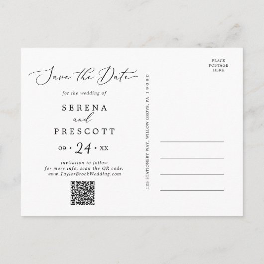 デリケートな結婚クリスマスホリデーを保存 案内ポストカード (裏面)