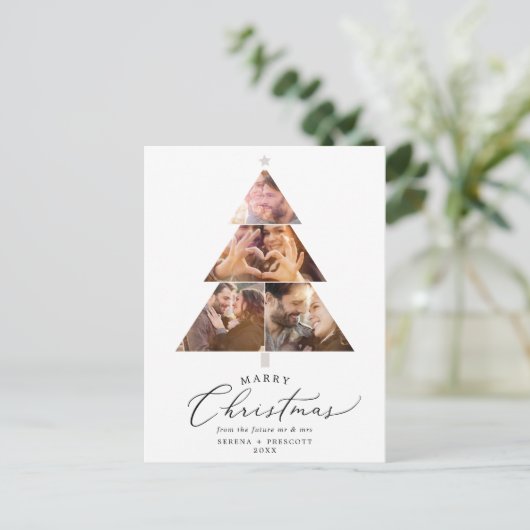 デリケートな結婚クリスマスホリデーを保存 案内ポストカード (スタンド正面)