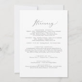 デリケートな結婚シルバーのウェルカムレター&旅程 (裏面)