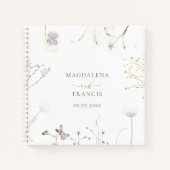 デリケートな結婚ワイルドフラワーズゲストブック ノートブック (正面)