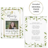 デリケートな緑のオーソドックス葬儀祈りの言葉カード プレイスカード