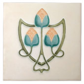 デリケートな花ジュゲンドスティルアールヌーボーイングランド タイル (正面)