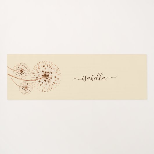 デリケートな花ライトピーチクリパーソナライズされたーム ヨガマット (裏面(横))