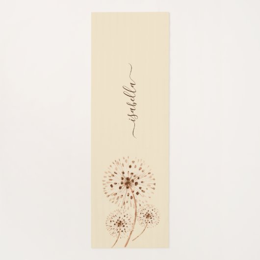 デリケートな花ライトピーチクリパーソナライズされたーム ヨガマット (裏面)