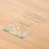 デリケートな花嫁衣裳 アクリル招待状 (レイダウン)