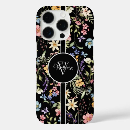 デリケートな花柄のiPhoneケース(フルカラー印刷・名入れ可能) Case-Mate iPhoneケース (裏面)