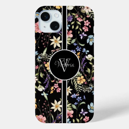 デリケートな花柄のiPhoneケース(フルカラー印刷・名入れ可能) Case-Mate iPhoneケース (裏面)