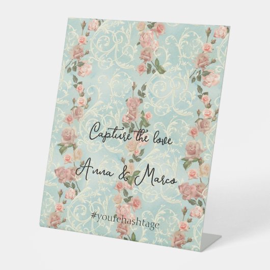 デリケートな英語バラ 台座サイン (正面)