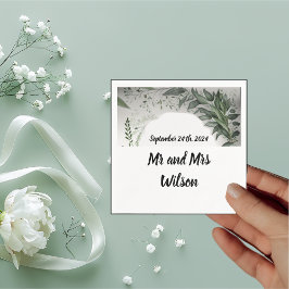 デリケートな葉春ズ結婚のカクテルナプキン スタンダードカクテルナプキン