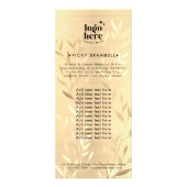 デリケートな葉金ゴールドブラシ仕上げ金属サービスカタログ ラックカード (正面)