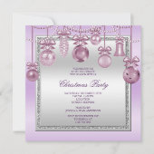 デリケートな装飾クリスマスパーティー 招待状 (正面)