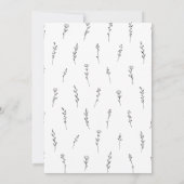 デリケートな野の花の線画 オリジナルデザイン サンキューカード (裏面)