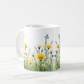 デリケートな野の花の草原 コーヒーマグカップ (正面左)