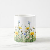 デリケートな野の花の草原 コーヒーマグカップ (中央)