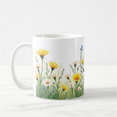 デリケートな野の花の草原 コーヒーマグカップ (左)